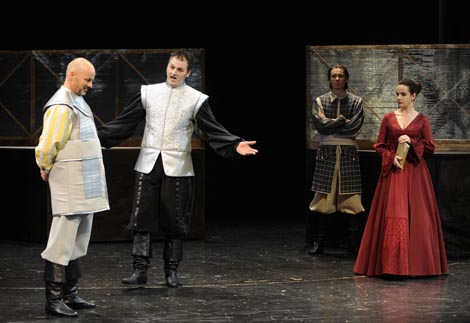 Darko Milas (Rajmund Montecuccoli, carski general), Igor Golub (Nikola Zrinski, grof i ban), Davor Dokleja (Josip, konjušar). Marina Kostelac  (Sofija Löbel, žena Nikole Zrinskog); Hrvatsko narodno kazalište u Varaždinu: Vladimir Stojsavljević, Nikola Sedmi, red. Romano Bogdan, premijera 4. prosinca 2008.